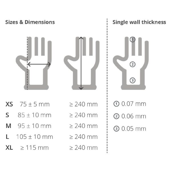 Vinyl Gloves Blue, Medium, Powder Free x 100 - Image 3