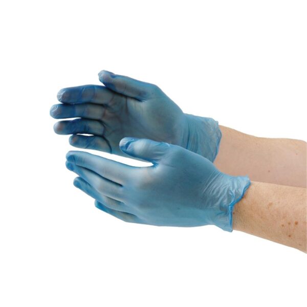 Vinyl Gloves Blue, Medium, Powdered x 100