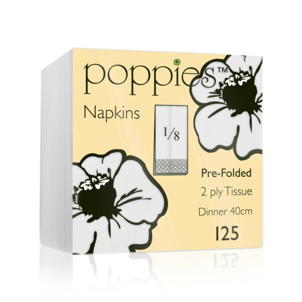 40/2ply Napkins - White 8 Fold x 2000