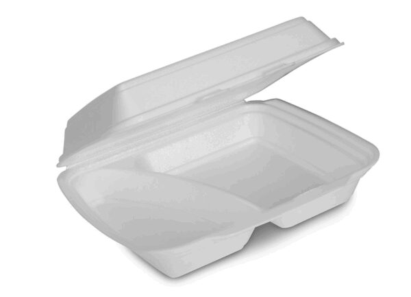 2 White Compartment Meal Box x 250